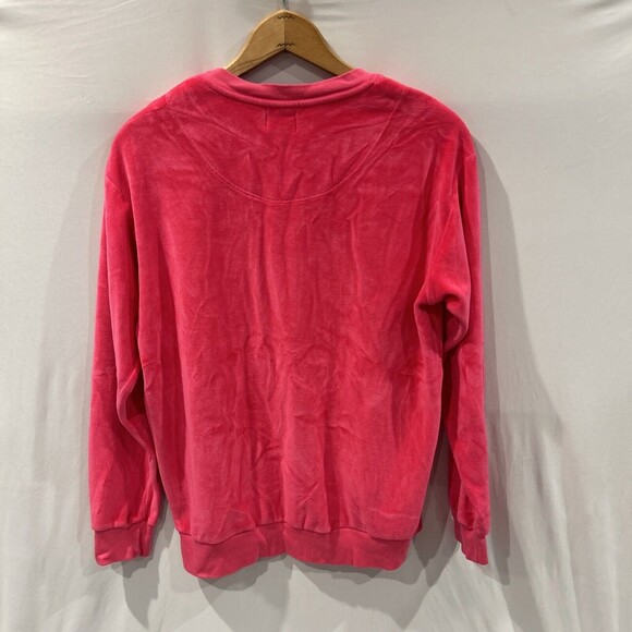 Sundry Sweatshirt Womens 0 XS Hot Pink Soft Side Zipper Long Sleeve Velour - Picture 6 of 6